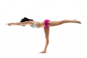 Hot Yoga balancing stick pose